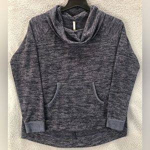 Teeberry & Weave Cowl Neck Pullover Sweater Women Size Medium Blue